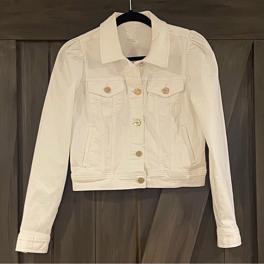 Lilly Pulitzer Stretch White Denim Jacket-Small